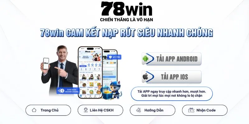 Hướng dẫn cược thủ các bước tải app 78WIN đơn giản