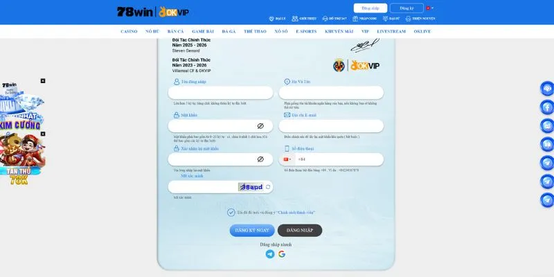 Hướng dẫn đăng ký 78WIN từ A-Z cho người mới