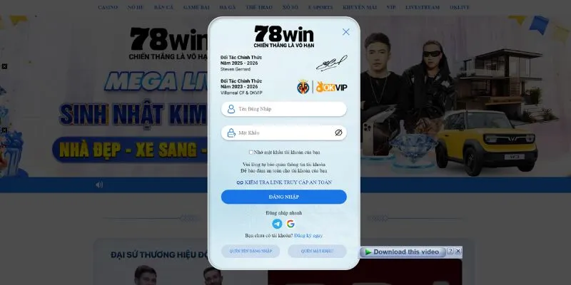 Hướng dẫn chi tiết các bước đăng nhập 78WIN an toàn