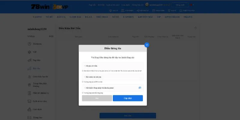 Bí quyết rút tiền thưởng tại 78WIN an toàn, không bị lỗi